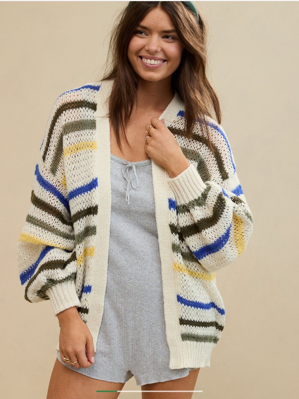 Aerie Slouchy Striped Cardigan